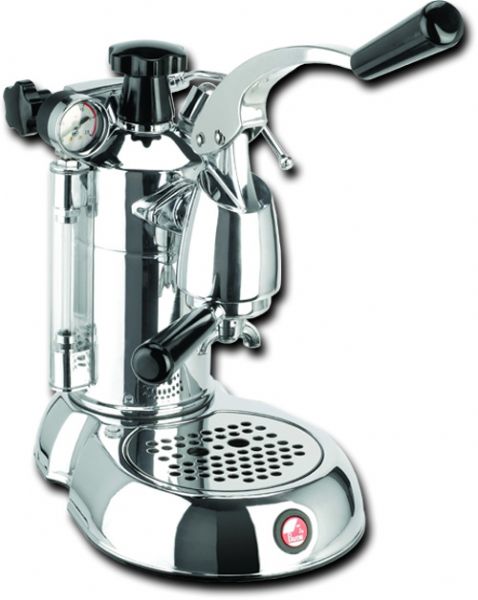 La Pavoni PSC-16 Stradivari 16 Cup Manual/Lever Espresso Machine; 38oz. boiler capacity; Makes 16, 2oz. cups of espresso; Recessed power switch and power button; Dual frothing cappuccino systems; Nickel plated; Solid brass boilers, triple chrome plated; Reset fuse; ETL listed; Volt 110; 1000 watts; Gift boxed; Made in Italy; Dimensions: 16 x 10 x 14 in.; Weight: 17 pounds; UPC 725182200573 (LAPAVONIPC16 LA PAVONI PC-16 EUROPEAN GIFT ESPRESSO CAPPUCCINO MACHINE HOME LEVER)