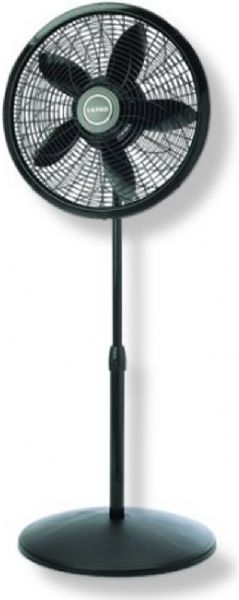 Lasko 1827 Cyclone 18″ Adjustable Pedestal Fan, White, Powerfully cools the largest home spaces, 18″ swirling cyclone grill for maximum performance, Three quiet, energy-efficient speeds, Oscillation and adjustable tilt-back to direct air where needed, Fully adjustable height (38″ to 54.5″) for added versatility, Simple assembly and cleaning, UPC 046013349507 (LASKO1827 LASKO-1827)