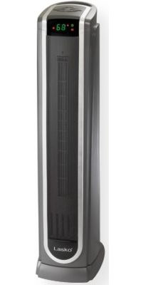 Lasko 5572 Ceramic Tower Heater with Logic Center Remote Control Model; Logic Center Digital Remote Control; Elongated Ceramic Heating Element Extends Your Comfort Zone; Comfort Air Technology Propels Warmth into the Room; Easy-to-Read Digital Thermostat; 8-Hour Timer; Widespread Oscillation; Built-In Safety Features; Easy-Grip Carry Handle; 1500 Watts of Comforting Warmth; 2 Quiet Settings, High Heat, Low Heat, PLUS Auto (Thermostat Controlled); UPC 046013761491 (5572 5572 5572)