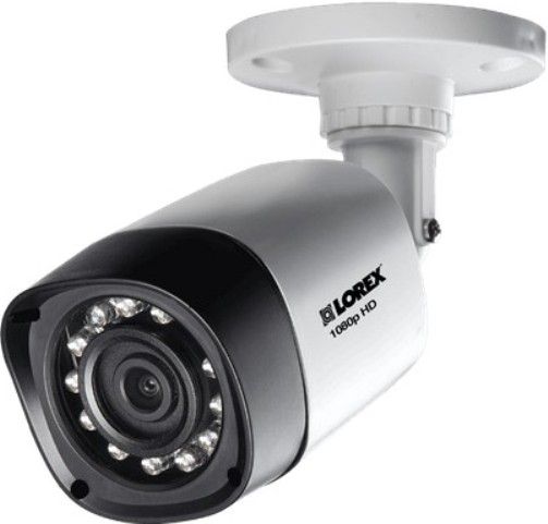 Lorex LBV2521B Full 1080pHD Weatherproof Night Vision Security Bullet Camera, True HD 1080p Image Sensor, NTSC/PAL Video Format, Effective Pixels 1930 x 1088, 3.6mm F2.1/Fixed Lens, Infrared cut filter ensures accurate color representation, Night vision range up to 130ft (40m) in ambient lighting & 90ft (28m) in total darkness, UPC 695529002873 (LBV-2521B LBV 2521B LB-V2521B LBV2521)