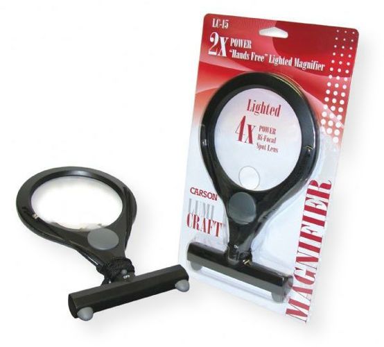 Carson LC-15 LumiCraft LED Hands Free Magnifier; Hands free; 4.3