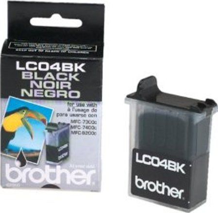 Brother LC04BK Black Ink Cartridge, Inkjet Print Technology, Black Print Color, 400 Pages Duty Cycle, For use with Brother MFC-7300c, MFC-7400c and MFC-9200c, Genuine Brand New Original Brother OEM Brand (LC04BKLC-04C LC 04C)