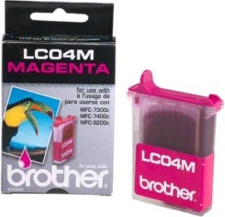 Brother LC04M Magenta Ink Cartridge, Inkjet Print Technology, Magenta Print Color, 400 Pages Duty Cycle, For use with Brother MFC-7300c, MFC-7400c and MFC-9200c, Genuine Brand New Original Brother OEM Brand, UPC 012502602927 (LC04M LC-04M LC 04M)