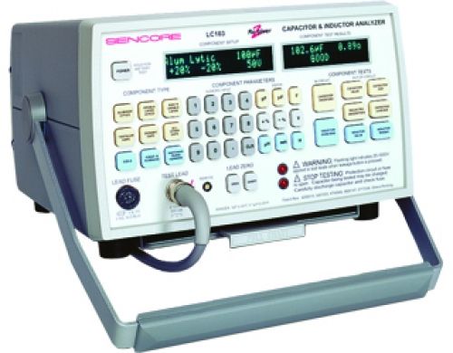 Sencore LC103 ReZolver In-Circuit Capacitor Inductor Analyzer, 3.18 uH to 3.18 H Inductor Range, Makes all tests, compares the results to EIA standards, 5 volts peak Exciting Pulse, 0.01 uF to 20 F Capacitor Range, Analyzes capacitors for all four failures out-of-circuit- Value from 1 pF to 20 F, Equivalent series resistance, Leakage with up to 1,000 volts applied, Dielectric absorption (LC 103 LC-103)