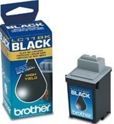 Brother LC-11BK Black Ink Cartridge, Inkjet Print Technology, Black Print Color, 1000 Pages Duty Cycle, 7% Print Coverage, Genuine Brand New Original Brother OEM Brand, For use with Brother MFC 7050C (LC-11BK LC 11BK LC11BK)