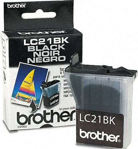 Brother LC21BK Black Ink Cartridge, Inkjet Print Technology, Black Print Color, 450 Pages Duty Cycle, Genuine Brand New Original Brother OEM Brand, For use with INTELLIFAX1800C, MFC3100c, MFC3200C, MFC5100c and MFC5200C Brother, UPC 843964000316 (LC21BK LC-21BK LC 21BK)