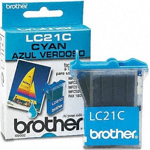 Brother LC21C Cyan Ink Cartridge, Inkjet Print Technology, Cyan Print Color, 450 Pages Duty Cycle, Genuine Brand New Original Brother OEM Brand, For use with INTELLIFAX1800C, MFC3100c, MFC3200C, MFC5100c and MFC5200C Brother, UPC 012502600336 (LC21C LC-21C LC 21C)