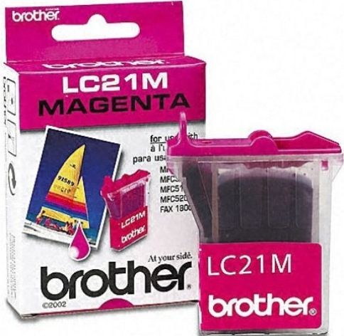 Brother LC21M Magenta Ink Cartridge, Inkjet Print Technology, Magenta Print Color, 450 Pages Duty Cycle, Genuine Brand New Original Brother OEM Brand, For use with INTELLIFAX1800C, MFC3100c, MFC3200C, MFC5100c and MFC5200C Brother, UPC 788788788197 (LC21M LC-21M LC 21M)