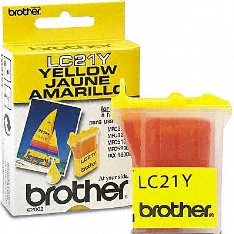 Brother LC21Y Yellow Ink Cartridge, Inkjet Print Technology, Yellow Print Color, 450 Pages Duty Cycle, Genuine Brand New Original Brother OEM Brand, For use with INTELLIFAX1800C, MFC3100c, MFC3200C, MFC5100c and MFC5200C Brother, UPC 012502600350 (LC21Y LC-21Y LC 21Y)