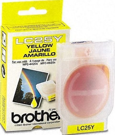 Brother LC25Y Print cartridge, Inkjet Print Technology, Yellow Print Color, 400 Page Duty Cycle, For use with Brother MFC-4420C and Brother MFC-4820C, Genuine Brand New Original Brother OEM Brand (LC25Y LC-25Y LC 25Y LC 25 Y LC-25-Y)