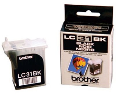 Brother LC31BK Black Ink Cartridge New Genuine Original OEM Brother For Use With IntelliFax-1820C, MFC-3220C, MFC-3320CN, MFC-3420C, MFC-3820CN (LC-31BK LC31-BK LC31B LC31 LC-31)
