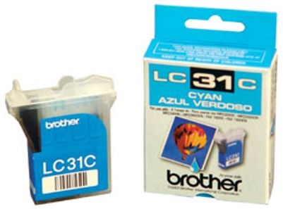 Brother LC31C Cyan Ink Cartridge New Genuine Original OEM Brother For Use With IntelliFax-1820C, MFC-3220C, MFC-3320CN, MFC-3420C, MFC-3820CN (LC-31C LC31-C LC31 LC-31)