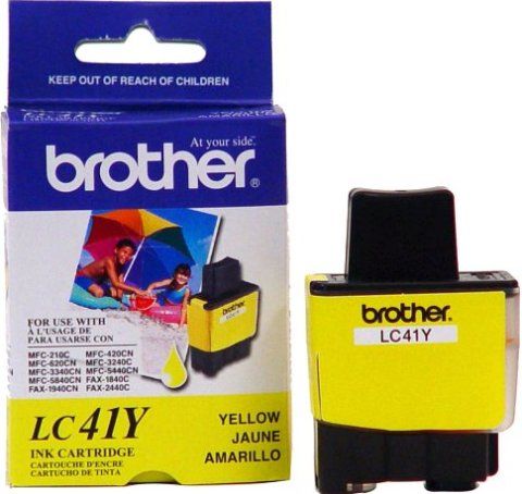 Brother LC41Y Yellow Ink Cartridge, Inkjet Print Technology, Yellow Print Color, 400 Pages Duty Cycle, 5% Print Coverage, For use with Brother MFC-420CN, Genuine Brand New Original Brother OEM Brand (LC41Y LC-41Y LC 41Y)