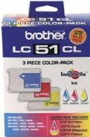 Brother LC513PKS Tri-Color Ink Cartridge, Inkjet Print Technology, Cyan, Yellow and Magenta Print Color, 400 Page Duty Cycle, Genuine Brand New Original Brother OEM Brand, For use with DCP130C, DCP330C, DCP350C, MFC230C, MFC240C, MFC440CN, MFC465CN, MFC665CW, MFC845CW, MFC2480C, MFC3360C, MFC5460CN, MFC5860CN Brother Printers and FAX1860, FAX1960, FAX2480 and FAX2580C Brother Fax Machines (LC513PKS LC-513PKS LC 513PKS LC513 PKS LC513-PKS) 