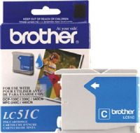 Brother LC-51C Print cartridge, Inkjet Print Technology, Cyan Print Color, Up to 400 pages at 5% coverage Duty Cycle, Genuine Brand New Original Brother OEM Brand, For use with Brother Printers DCP130C, MFC240C, MFC440CN, MFC665CW, MFC845CW, MFC2480C, MFC3360C, MFC5460CN, MFC5860CN and Brother Fax Machines, FAX1360, FAX1860, FAX1960, FAX2480, FAX2580C (LC-51C LC 51C LC51C)  
