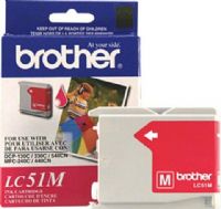 Brother LC-51M Print cartridge, Inkjet Print Technology, Magenta Print Color, Up to 400 pages at 5% coverage Duty Cycle, Genuine Brand New Original Brother OEM Brand, For use with Brother Printers DCP130C, MFC240C, MFC440CN, MFC665CW, MFC845CW, MFC2480C, MFC3360C, MFC5460CN, MFC5860CN and Brother Fax Machines, FAX1360, FAX1860, FAX1960, FAX2480, FAX2580C (LC-51M LC 51M LC51M) 