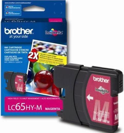 Brother LC65HYM High Yield Magenta Ink Cartridge, Inkjet Print Technology, Magenta Print Color, 750 Page Duty Cycle, Genuine Brand New Original Brother OEM Brand, For use with Brother MFC-6490CW Printer (LC65HYM LC65HY-M LC65HY M LC65 HYM LC65-HYM)