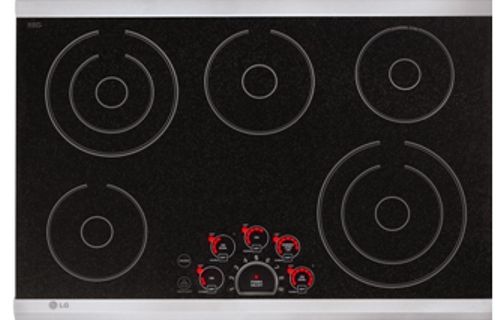 LG LCE3081ST 30 Radiant Cooktop, SmoothTouch Controls, Radiant Cooking Surface, Electric Cooktop Type, Bridge Element, Steady Heat Technology, Hot Surface Indicator, Warm Function, Child Lock, Auto Shut Off, Ceramic Glass Elements Material (LCE3081ST LCE-3081ST LCE3081-ST LCE-3081-ST LCE 3081ST LCE3081 ST LCE 3081 ST)