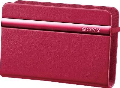 Sony LCJTHFR Camera Carrying Case, Red For use with Cyber-shot DSC-TX55 digital camera, Protects from dust & scratches, Camera attaches to the case, UPC 027242833685 (LCJ-THFR LCJT-HFR LC-JTHFR)
