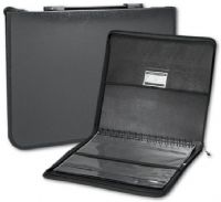 Prestige LCP1114 Studio Series, Presentation Case 11" x 14"; Black, heavy-duty polypropylene presentation case has attractive stitched cloth edges with smooth zipper closure;  Collapsible handle on spine allows pages to hang downward; one side equipped with a large pocket, while the opposing side has a retaining strap to hold panels in position during transit; Includes ID/business card holder and 10 acid-free archival protective sleeves; Dimensions 14" x 11" x 1"; Weight 3.30 lbs; UPC 0883549952 