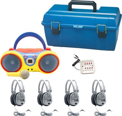 HamiltonBuhl LCPCD30HA5 Model HamiltonBuhl 4 Person Kids Deluxe CD/Karaoke Boombox Listening Center, Multicolored; Portable CD/Karaoke Boombox Machine with Microphone (Kids-CD30); 4 Deluxe Over-Ear Headphones (SC-7V); 1 Stereo Jackbox with 8 Position and Individual Volume Controls; 1 lockable carry case (lock not included); UPC 681182000000 (HAMILTONBUHLLCPCD30HA5 LCPCD30HA5 HAMILTONBUHL-LCPCD30HA5 HAMILTONBUHL-LCPCD-30HA5 HAMILTONBUHL LCPCD 30HA5)
