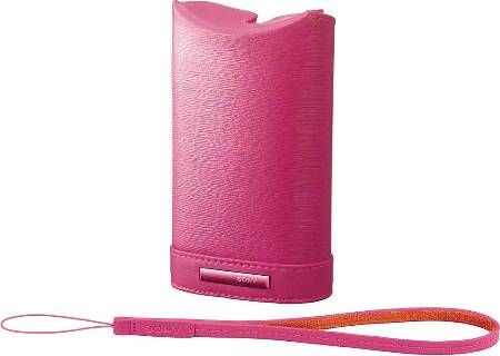 Sony LCS-WM/P Soft Fashion Case, Pink, Stylish carrying case for select Cyber-shot cameras, Protects your camera from dust and scratches, Hand carry or use wrist strap, Polyurathane sheeting material, Dimensions Approx. 2 7/8