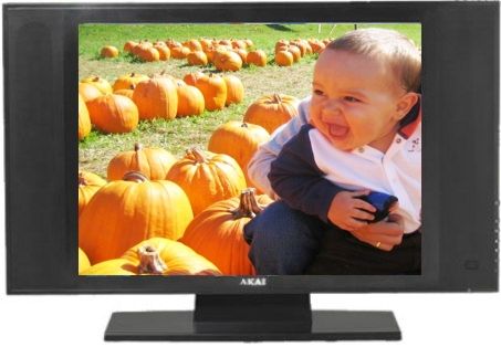 Akai LCT2070 Flat Panel LCD TV, 20-inch, Supports 640x480 native resolution, 4:3 aspect ratio, 160 Degrees Horizontal Viewing Angle, 140 Degrees Vertical Viewing Angle, 6 Watts Output Power / Total, AC 100-240V, 50/60 Hz  Voltage Required, 200W Power Consumption, Full-function remote and tabletop stand (LCT-2070 LCT 2070 LCT2070) 