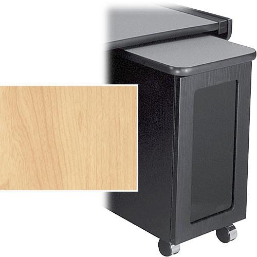 Middle Atlantic LD-QCPUT-HM CPU Isolation Rack (Honey Maple); Isolation rack holds CPU near workstation; Includes gasketed doors, sound isolation materials, fan, and work surface; Finish Type: Honey Maple; Height: 23.42