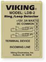 Viking Electronics LDB-2 Loop Ring Detector; Whithe; Detects ring voltage and loop connect; Screw terminal connections; Wall mountable with foam tape (included) or screws (not included); Auxiliary 12V DC output; Adjustable time out for relay closure; Two sets of relay contacts provided; UPC 615687221572 (LDB-2 LDB2 LDB-2RINGDETECTOR LDB2-RINGDETECTOR LDB-2VIKINGELECTRONICS LDB2-VIKINGELECTRONICS)  
