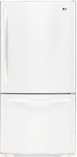 LG LDC22720SW Bottom-Freezer Refrigerator with Swing Freezer Door, Smooth White, 22.4 Cu.Ft. Total Capacity, Pull-out Freezer Drawer Style and Design, Contour Doors, Matching Commercial Handles, 5 Gallon Size Design-A-Door Bins, 4 Split Tempered Glass Shelves, 2 Freezer Drawers (1 DuraBase Full Width and 1 Wire), UPC 048231782579 (LDC-22720SW LDC 22720SW LDC22720S LDC22720)