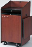 AVF Audio Visual Furniture International LE3040-DC Deluxe Lectern, Dark Cherry, Made with furniture grade laminates, Large flat work surface 23" w x 24" d, Large 23" w x 24" d x 27" h storage cabinet, Front and Rear locking doors, Slide out keyboard Shelf, Adjustable interior shelf with cable pass-through. Cable ports in the top and bottom of the unit (LE3040DC LE3040 dC LE-3040DC LE 3040-DC VFI) 