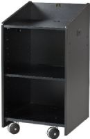 AVF Audio Visual Furniture International LE3060-B Open Lectern, Black, Made with furniture grade laminates, Large flat work surface 23” w x 24” d, Large 23” w x 23” d x 33” h storage cabinet, Adjustable interior shelf with cable pass-through, Cable ports in the top and bottom of the unit, Premium casters with brakes for easy maneuvering (LE3060B LE3060 B LE-3060-B LE 3060-B VFI) 