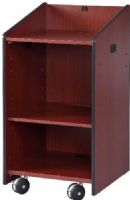 AVF Audio Visual Furniture International LE3060-DC Open Lectern, Dark Cherry, Made with furniture grade laminates, Large flat work surface 23” w x 24” d, Large 23” w x 23” d x 33” h storage cabinet, Adjustable interior shelf with cable pass-through, Cable ports in the top and bottom of the unit, Premium casters with brakes for easy maneuvering (VFI LE3060DC LE3060 DC LE-3060-DC LE 3060-DC) 