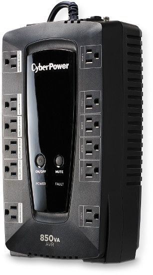 CyberPower LE850G Battery Backup; Black; Typical applications are for Desktop Computers, Home Networking/VoIP, Personal Electronics, Home Theater Devices; 850VA / 460W Output; Line-Interactive Topology; UPC 649532611539 (LE 850G LE 850 G LE-850G LE-850G-BACKUP LE850G-UPS BACKUP LE-850G-UPS)