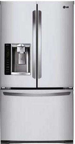 LG LFX25974ST French Door Refrigerator, 17.6 Cu. Ft. Refrigerator, 7.1 Cu. Ft. Freezer, 24.7 Cu. Ft. Total, Energy Star/CEE Tier 1 Energy Rating, Pull Drawer Freezer Door Type, LT500P Water Filtration System, Green LED Display Type, Electronic/Digital Temperature Controls, 5 Temperature Sensors, 4 Split No. Of Shelves, 2 Humidity Crispers Crisper Bins, Slim SpacePlus Ice Maker, UPC 048231784177 (LFX25974ST LF-X25974-ST LF X25974 ST)