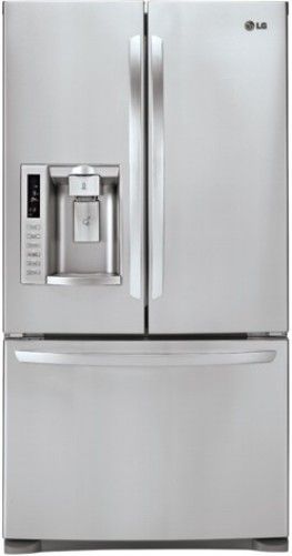 LG LFX28978ST Ultra Capacity 3 Door French Door Refrigerator, Stainless Steel, 27.6 Cu.Ft. Total capacity, Slim SpacePlus Ice System and Bottom Freezer, Fully Integrated Tall Ice & Water Dispenser, Contoured Doors with Matching Commercial Handles, Hidden Hinges, Extra Door Bins and Shelf Space with Slim SpacePlus Ice System, UPC 048231783200 (LFX-28978ST LFX 28978ST LFX28978S LFX28978)
