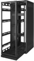 Lowell LHR-3532 Host Rack System, Black wrinkle powder epoxy finish, 35 Rack Units, Exterior cabinet has welded sides, open front, open rear and 10U top opening; Interior rack has post-style mounting rails tapped 10-32, side/rear braces for strength, and caster base; Support loads up to 750 lbs., Interior rack assembly can be removed from external cabinet for shop wiring (LHR3532 LHR 3532) 