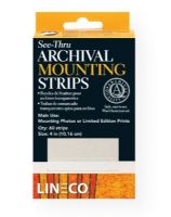 Lineco L5334015 Archival Mylar See-through Mounting Strips; For professional framing, hobby, or office use; Materials for mounting, repairing, cleaning, and preserving; Ideal for prints, photos, postcards, or any paper item; All products are acid-free with a neutral pH; Shipping Weight 0.38 lb; Shipping Dimensions 5.00 x 2.75 x 1.5 in; UPC 099295530194 (LINECOL5334015 LINECO-L5334015 FRAMING PHOTOGRAPHY) 