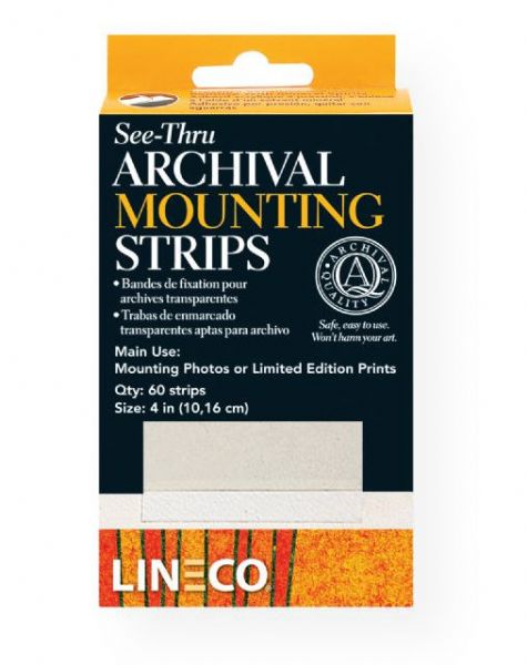 Lineco L5334015 Archival Mylar See-through Mounting Strips; For professional framing, hobby, or office use; Materials for mounting, repairing, cleaning, and preserving; Ideal for prints, photos, postcards, or any paper item; All products are acid-free with a neutral pH; Shipping Weight 0.38 lb; Shipping Dimensions 5.00 x 2.75 x 1.5 in; UPC 099295530194 (LINECOL5334015 LINECO-L5334015 FRAMING PHOTOGRAPHY)
