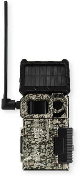 Spypoint LINK-MICRO-S-LTE Solar Cellular Trail Camera, Black; Ultra Compact; 0.4 Seconds Trigger Speed; 80-feet Flash Range; 80-feet Detection Range; LTE Photo Transmission; 10 Megapixels; Continuous Mode; Color by Day, Infrared by Night; 4 Power LEDs; Memory Card up to 32 GB (Not Included); DC 12V Input; 1 Sensor Covering 5 Zones Detection; Dimensions (WxHxD): 6.54
