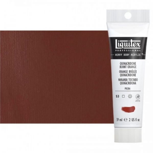 Liquitex 1045108 Professional Series Heavy Body Color, 2oz Quinacridone Burnt Orange; This is high viscosity, pigment rich professional acrylic color, ideal for impasto and texture; Thick consistency for traditional art techniques using brushes as well as for, mixed media, collage, and printmaking applications; Impasto applications retain crisp brush stroke and knife marks; Dimensions 1.18