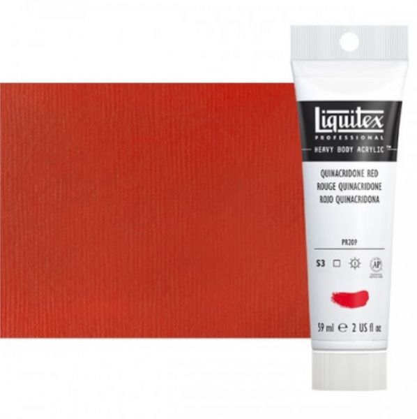 Liquitex 1045112 Professional Series Heavy Body Color, 2oz Quinacridone Red; This is high viscosity, pigment rich professional acrylic color, ideal for impasto and texture; Thick consistency for traditional art techniques using brushes as well as for, mixed media, collage, and printmaking applications; Impasto applications retain crisp brush stroke and knife marks; Dimensions 1.18