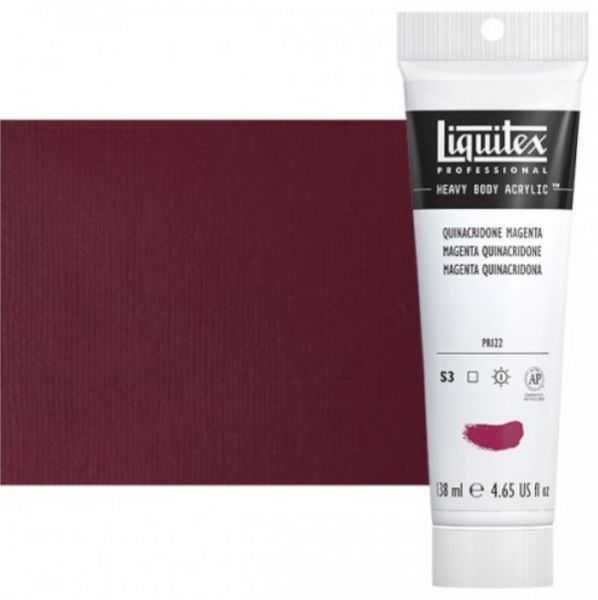 Liquitex 1045114 Professional Series Heavy Body Color, 2oz Quinacridone Magenta; This is high viscosity, pigment rich professional acrylic color, ideal for impasto and texture; Thick consistency for traditional art techniques using brushes as well as for, mixed media, collage, and printmaking applications; Impasto applications retain crisp brush stroke and knife marks; Dimensions 1.18