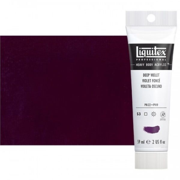 Liquitex 1045115 Professional Series Heavy Body Color, 2oz Deep Violet; This is high viscosity, pigment rich professional acrylic color, ideal for impasto and texture; Thick consistency for traditional art techniques using brushes as well as for, mixed media, collage, and printmaking applications; Impasto applications retain crisp brush stroke and knife marks; Dimensions 1.18