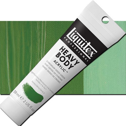 Liquitex 1045166 Professional Series, Heavy Body Color 2oz Chromium Oxide Green; Thick consistency for traditional art techniques using brushes or knives, as well as for experimental, mixed media, collage, and printmaking applications; Impasto applications retain crisp brush stroke and knife marks; UPC 094376921533 (LIQUITEX1045166 LIQUITEX 1045166 ALVIN CHROMIUM OXIDE GREEN)