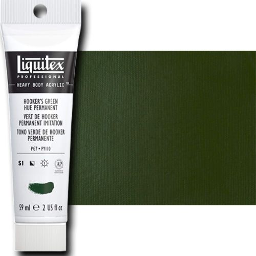 Liquitex 1045224 Professional Heavy Body Acrylic Paint, 2oz Tube, Hooker's Green Hue Permanent; Thick consistency for traditional art techniques using brushes or knives, as well as for experimental, mixed media, collage, and printmaking applications; Impasto applications retain crisp brush stroke and knife marks; UPC 094376921595 (LIQUITEX1045224 LIQUITEX 1045224 ALVIN PROFESSIONAL SERIES 2oz HOOKERS GREEN HUE PERMANENT)