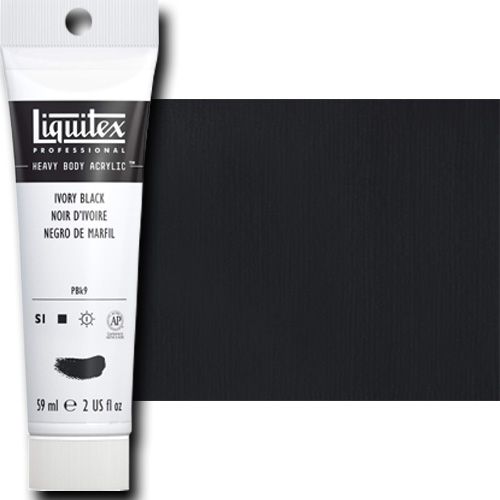 Liquitex 1045244 Professional Heavy Body Acrylic Paint, 2oz Tube, Ivory Black; Thick consistency for traditional art techniques using brushes or knives, as well as for experimental, mixed media, collage, and printmaking applications; Impasto applications retain crisp brush stroke and knife marks; UPC 094376921755 (LIQUITEX1045244 LIQUITEX 1045244 ALVIN PROFESSIONAL SERIES 2oz IVORY BLACK)