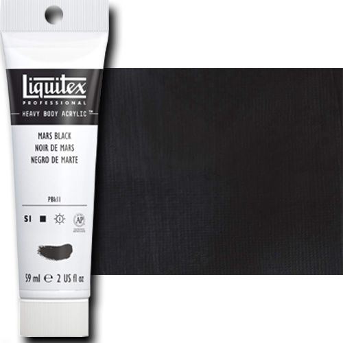 Liquitex 1045276 Professional Heavy Body Acrylic Paint, 2oz Tube, Mars Black; Thick consistency for traditional art techniques using brushes or knives, as well as for experimental, mixed media, collage, and printmaking applications; Impasto applications retain crisp brush stroke and knife marks; UPC 094376921779 (LIQUITEX1045276 LIQUITEX 1045276 ALVIN PROFESSIONAL SERIES 2oz MARS BLACK)