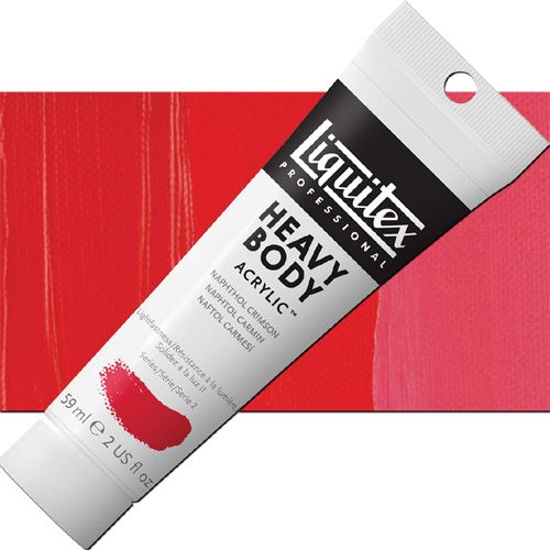Liquitex 1045292 Professional Series, Heavy Body Color 2oz, Naphthol Crimson; Thick consistency for traditional art techniques using brushes or knives, as well as for experimental, mixed media, collage, and printmaking applications; Impasto applications retain crisp brush stroke and knife marks; UPC 094376921786 (LIQUITEX1045292 LIQUITEX 1045292 ALVIN NAPHTOL CRIMSON)