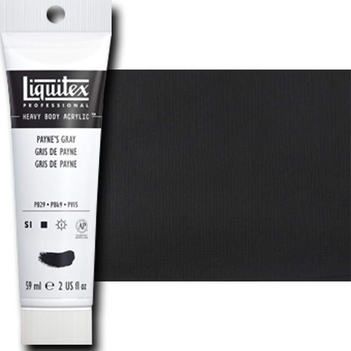 Liquitex 1045310 Professional Heavy Body Acrylic Paint, 2oz Tube, Payne's Gray; Thick consistency for traditional art techniques using brushes or knives, as well as for experimental, mixed media, collage, and printmaking applications; Impasto applications retain crisp brush stroke and knife marks; UPC 094376921816 (LIQUITEX1045310 LIQUITEX 1045310 ALVIN PROFESSIONAL SERIES 2oz PAYNES GRAY)
